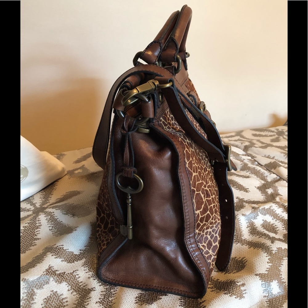 FOSSIL VINTAGE REVIVAL SATCHEL GIRAFFE PRINT 👜 - Picture 7 of 16